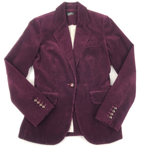 J. Crew Jackets & Blazers - J.Crew Plum Color Corduroy Blazer Jacket Sz 6 FA06